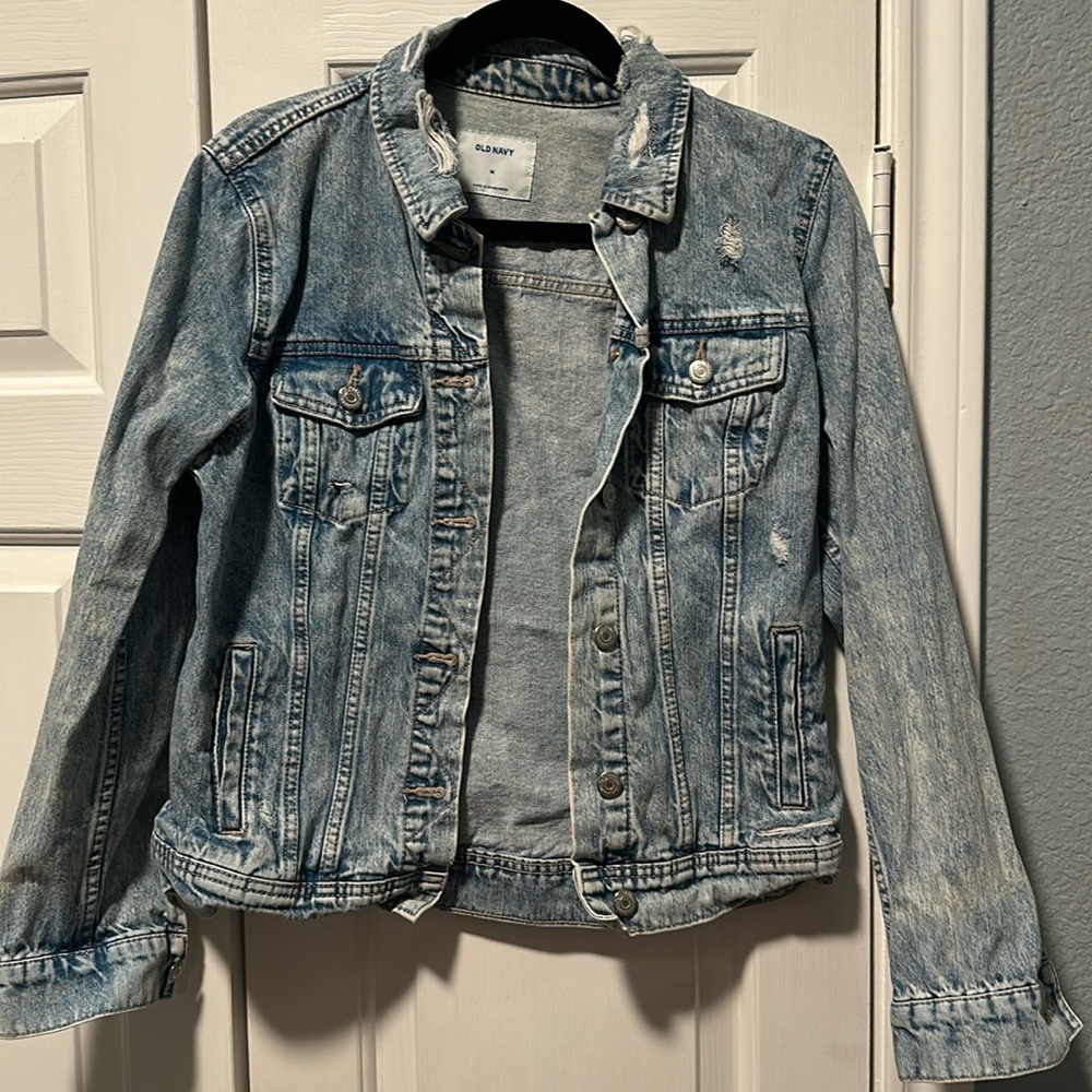 distressed denim jacket
